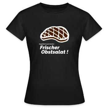 Frischer Obstsalat - Frauen T-Shirt - Schwarz - Vorne - AI Model Female 172 dark (172cm)