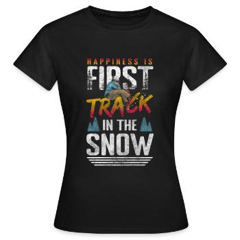 Schnee Piste Tailgrab Winterurlaub - Frauen T-Shirt - Schwarz - Vorne - AI Model Female 172 dark (172cm)