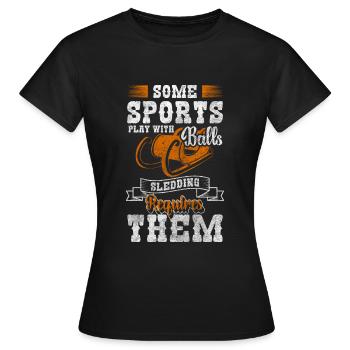 Vacances d’hiver sur les pistes de luge - T-shirt Femme - noir - Devant - AI Model Female 172 dark (172cm)