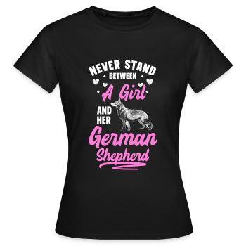 Wachhund Polizeihund Haustier Deutsch - Frauen T-Shirt - Schwarz - Vorne - AI Model Female 172 dark (172cm)