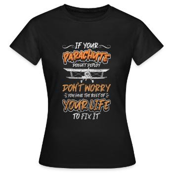 Skydive Sport Adrenalin Fallschirmsport - Frauen T-Shirt - Schwarz - Vorne - AI Model Female 172 dark (172cm)