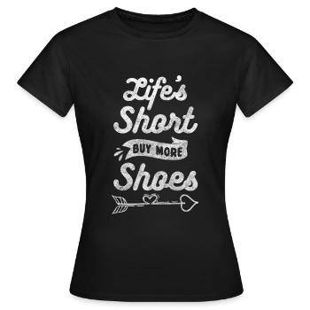 Schuhliebhaber Frauen Trend Kaufsucht - Frauen T-Shirt - Schwarz - Vorne - AI Model Female 172 dark (172cm)