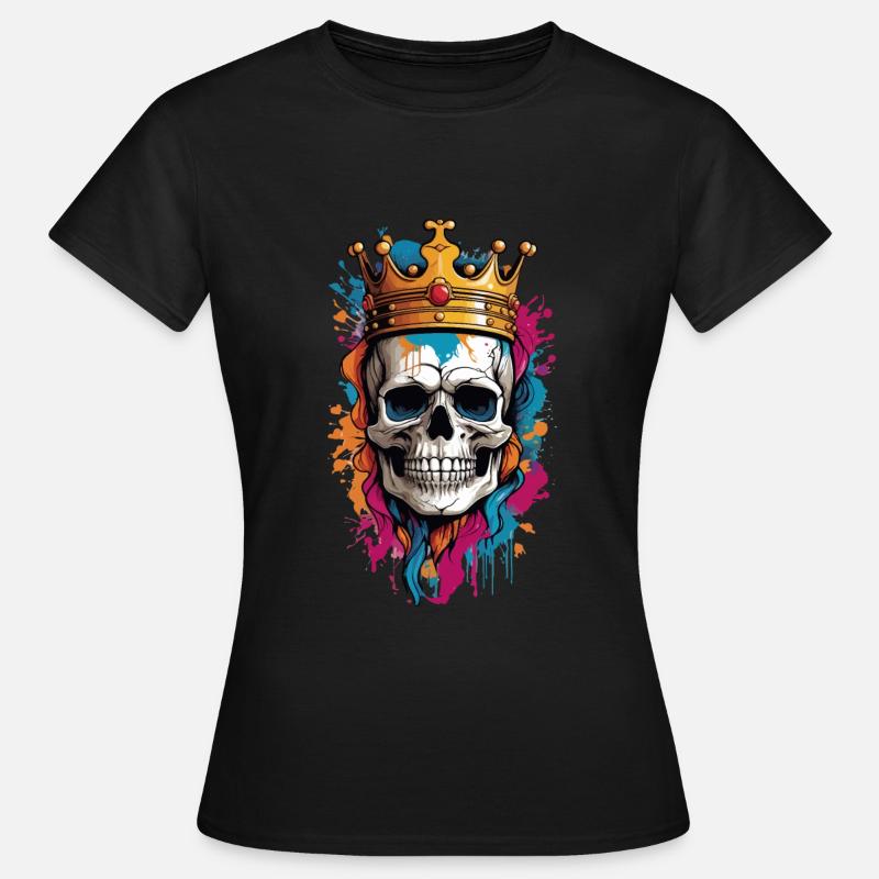 Skull with Crown Graffiti - Women's T-Shirt - black