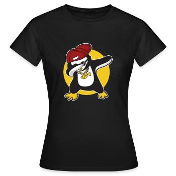 Dabbing penguin cuddly - Women's T-Shirt - black - Front - AI Model Female 172 dark (172cm)