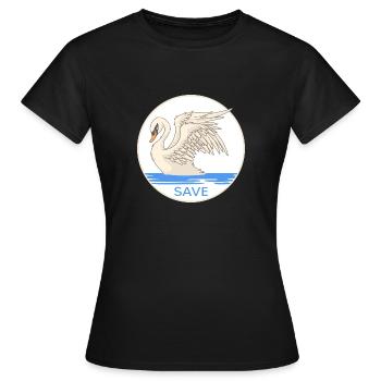 Le cygne « sauve les cygnes » Cygnes Nature Conservation Lac des cygnes - T-shirt Femme - noir - Devant - AI Model Female 172 dark (172cm)