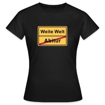 Ortsschild Ende - Abitur - Frauen T-Shirt - Schwarz - Vorne - AI Model Female 172 dark (172cm)