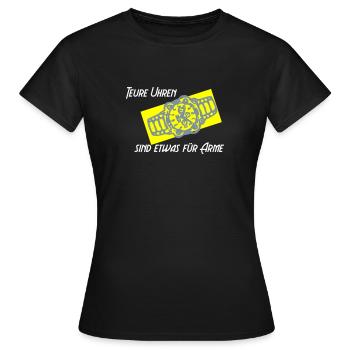 Teure Uhren - Frauen T-Shirt - Schwarz - Vorne - AI Model Female 172 dark (172cm)