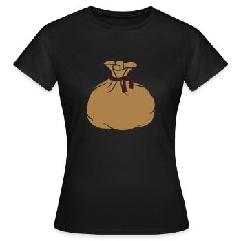 sac en tissu sac cadeau emballé rempli complet - T-shirt Femme - noir - Devant - AI Model Female 172 dark (172cm)