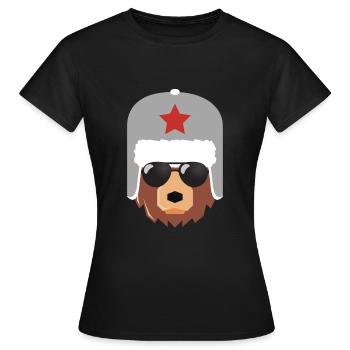 Russian bear, Russia, Putin, - Women's T-Shirt - black - Front - AI Model Female 172 dark (172cm)