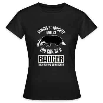 Je suis un blaireau - T-shirt Femme - noir - Devant - AI Model Female 172 dark (172cm)