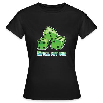Jeu de dés ou de dés je joue avec moi - T-shirt Femme - noir - Devant - AI Model Female 172 dark (172cm)