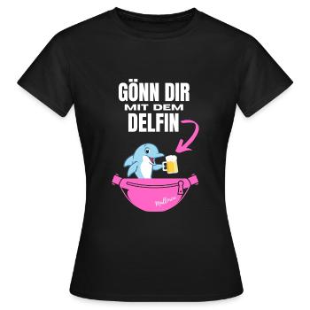 Mallorca Delfin Gönn dir Party Design - Frauen T-Shirt - Schwarz - Vorne - AI Model Female 172 dark (172cm)