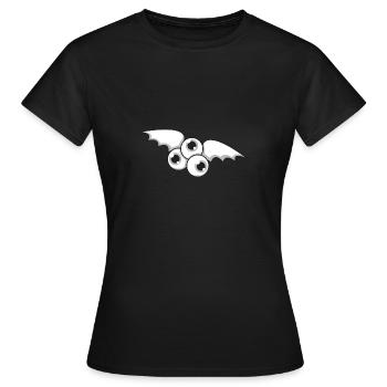 Bat monster halloween gift eyes - Women's T-Shirt - black - Front - AI Model Female 172 dark (172cm)