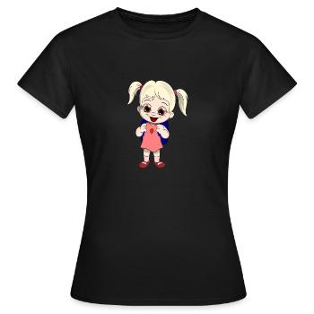 lorey.w "écolière" - T-shirt Femme - noir - Devant - AI Model Female 172 dark (172cm)