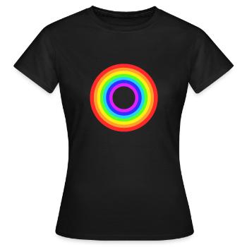 RAINBOW / REGENBOGEN - FULL CIRCLE - Frauen T-Shirt - Schwarz - Vorne - AI Model Female 172 dark (172cm)