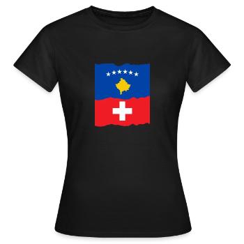 Kosovo Suisse - T-shirt Femme - noir - Devant - AI Model Female 172 dark (172cm)