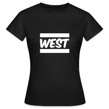 West - Frauen T-Shirt - Schwarz - Vorne - AI Model Female 172 dark (172cm)