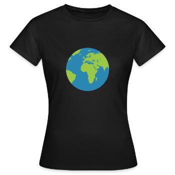 world - Women's T-Shirt - black - Front - AI Model Female 172 dark (172cm)