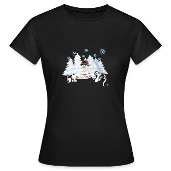 Chemise de bonhomme de neige - motif " Let it Snow " , - T-shirt Femme - noir - Devant - AI Model Female 172 dark (172cm)