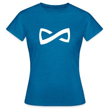 Infinity - Unendlich - Frauen T-Shirt - Antikblaues Saphir meliert - Vorne - AI Model Female 172 dark (172cm)