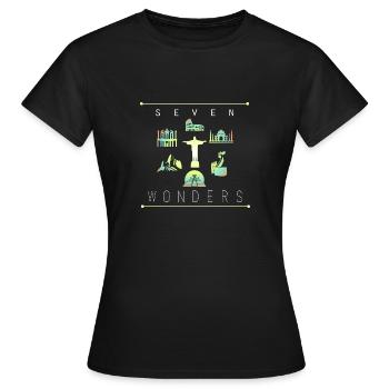 SEVEN WONDERS - Frauen T-Shirt - Schwarz - Vorne - AI Model Female 172 dark (172cm)