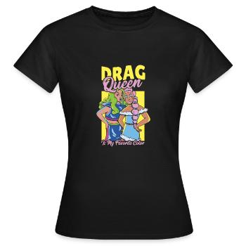 Poupée Visage Boîtes de nuit Cabarets Drag Queen Pride - T-shirt Femme - noir - Devant - AI Model Female 172 dark (172cm)