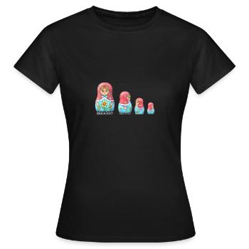 Matryoshka Evolution - T-shirt Femme - noir - Devant - AI Model Female 172 dark (172cm)