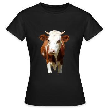 Tête de vache - T-shirt Femme - noir - Devant - AI Model Female 172 dark (172cm)