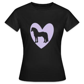 Cœur frison - T-shirt Femme - noir - Devant - AI Model Female 172 dark (172cm)