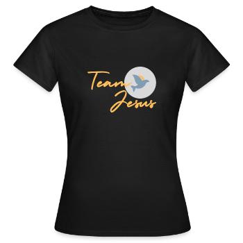 Team Jésus - T-shirt Femme - noir - Devant - AI Model Female 172 dark (172cm)