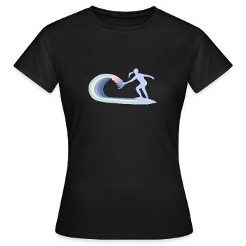 Regenbogen Welle - Frauen T-Shirt - Schwarz - Vorne - AI Model Female 172 dark (172cm)