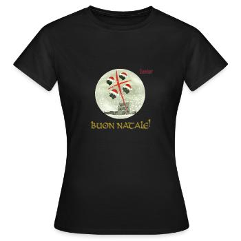 Schneekugel "Buon Natale!" - Frauen T-Shirt - Schwarz - Vorne - AI Model Female 172 dark (172cm)