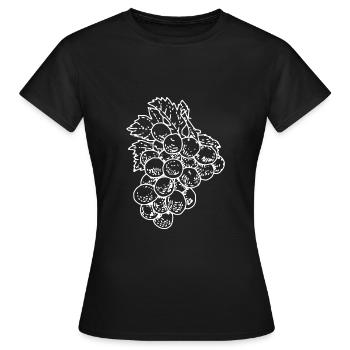 Traube Frucht Obst Vitamin Sommer Sonne Weinrebe - Frauen T-Shirt - Schwarz - Vorne - AI Model Female 172 dark (172cm)