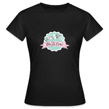 Beste Omi! Floral, personalisierbar - Frauen T-Shirt - Schwarz - Vorne - AI Model Female 172 dark (172cm)