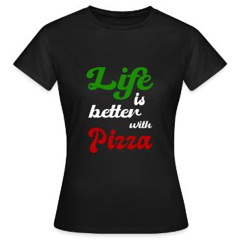 Pizza Margherita Italien italienische Pizzeria Fan - Frauen T-Shirt - Schwarz - Vorne - AI Model Female 172 dark (172cm)