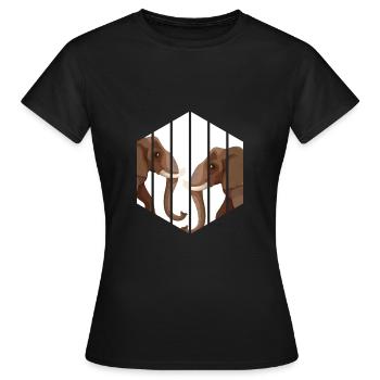 Elephant Pachyderm Africa Safari - T-shirt Femme - noir - Devant - AI Model Female 172 dark (172cm)