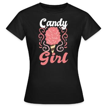 Candy Girl Cotton Candy - Women's T-Shirt - black - Front - AI Model Female 172 dark (172cm)