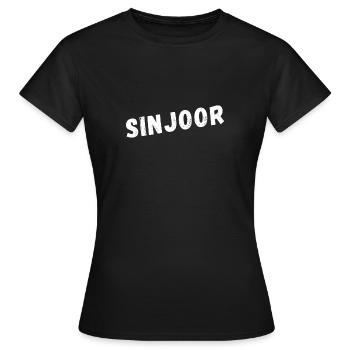 Sinjoor, Antwerp dialect shirts - Women's T-Shirt - black - Front - AI Model Female 172 dark (172cm)