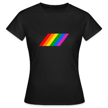 Drapeau arc-en-ciel en pente - T-shirt Femme - noir - Devant - AI Model Female 172 dark (172cm)