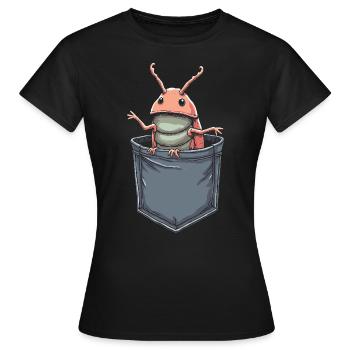 Pill Bug Graphic for Entomologist Insect Rollie Po - Frauen T-Shirt - Schwarz - Vorne - AI Model Female 172 dark (172cm)