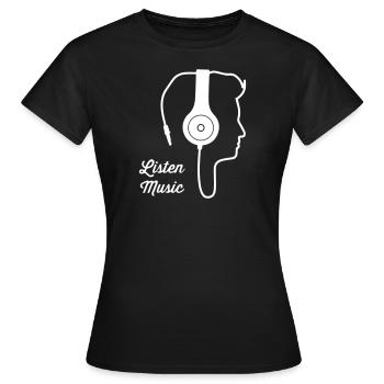 Répertorie la musique - T-shirt Femme - noir - Devant - AI Model Female 172 dark (172cm)