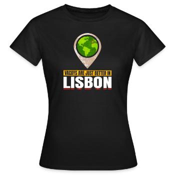 Joyable Lisbon Pleasant Tourism Quote - Women's T-Shirt - black - Front - AI Model Female 172 dark (172cm)