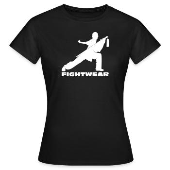 Combattant Shaolin avec épée | Vêtements de combat - T-shirt Femme - noir - Devant - AI Model Female 172 dark (172cm)