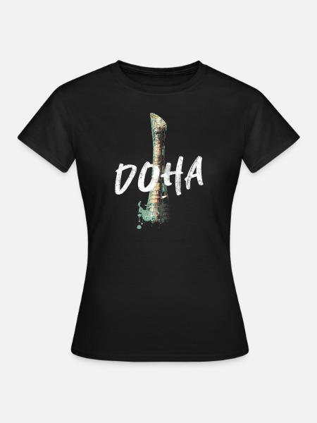 Sheikh Khalifa Stadion, Doha - Frauen T-Shirt - Schwarz
