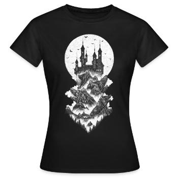 Château de Dracula - blanc - T-shirt Femme - noir - Devant - AI Model Female 172 dark (172cm)