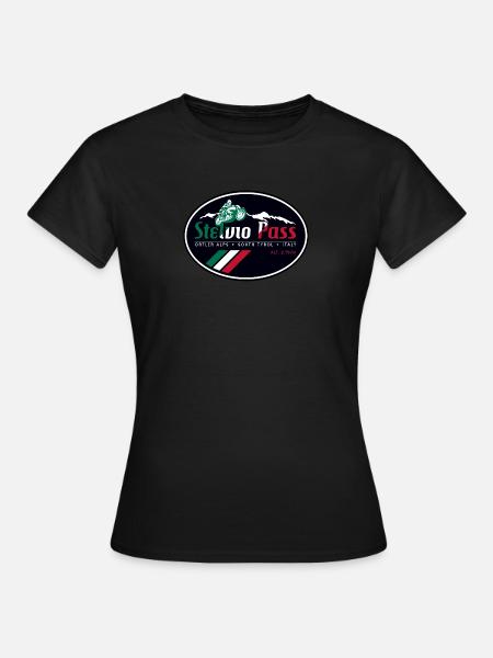 Stelvio Pass Adesivo T Shirt Design 03 - Maglietta da donna - nero