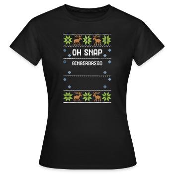 Oh Snap Gingerbread - Women's T-Shirt - black - Front - AI Model Female 172 dark (172cm)