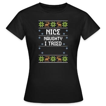 Sympa coquin j’ai essayé - T-shirt Femme - noir - Devant - AI Model Female 172 dark (172cm)