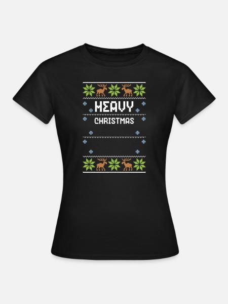 Heavy Christmas - Ugly Christmas - Frauen T-Shirt - Schwarz