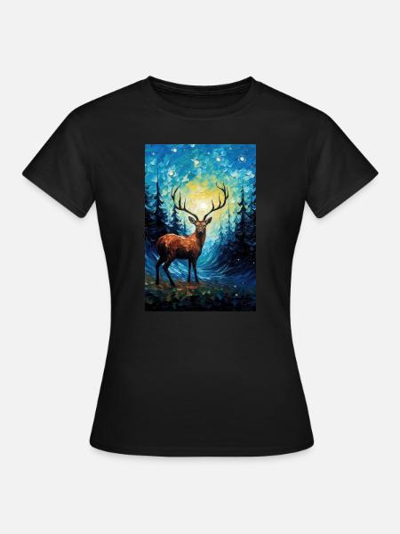 Cerf - T-shirt Femme - noir